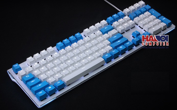 Keycap 108 - Blue White (PBT Xuyên LED).